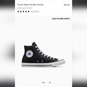 Converse Chuck Taylor All Star Canvas High Top - Black unisex